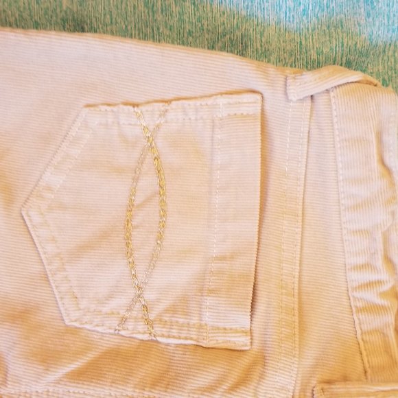 Abercrombie Cream Corduroy Jeans Stretch 12S Bell - Picture 12 of 14